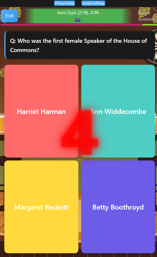 Player phone interface for answering quiz questions